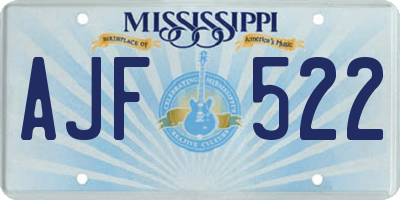 MS license plate AJF522