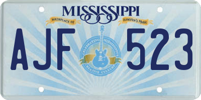 MS license plate AJF523