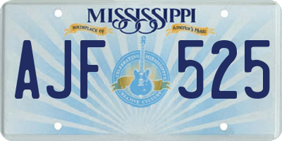 MS license plate AJF525