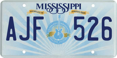 MS license plate AJF526