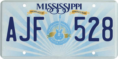 MS license plate AJF528