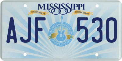 MS license plate AJF530