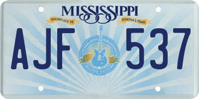 MS license plate AJF537