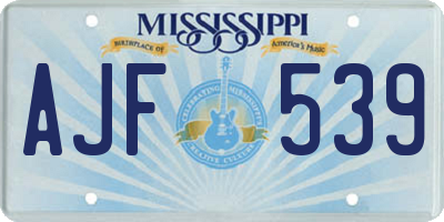 MS license plate AJF539