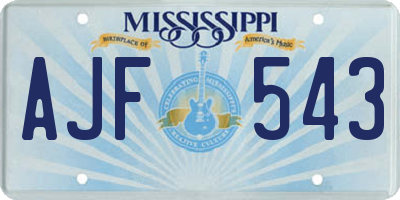 MS license plate AJF543