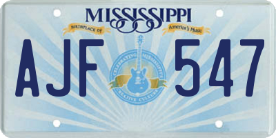 MS license plate AJF547