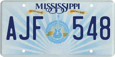 MS license plate AJF548