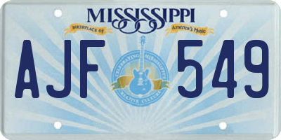 MS license plate AJF549