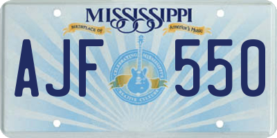 MS license plate AJF550