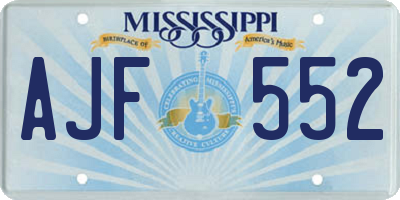 MS license plate AJF552