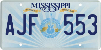MS license plate AJF553