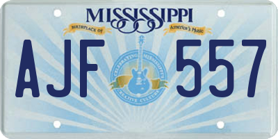 MS license plate AJF557