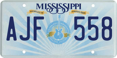 MS license plate AJF558
