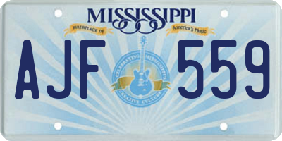 MS license plate AJF559