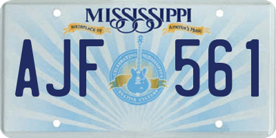 MS license plate AJF561