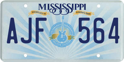 MS license plate AJF564