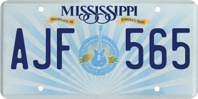 MS license plate AJF565