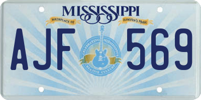 MS license plate AJF569