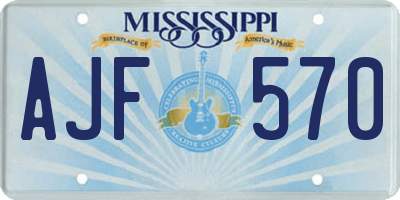 MS license plate AJF570