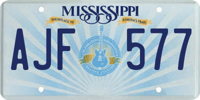 MS license plate AJF577