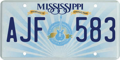 MS license plate AJF583