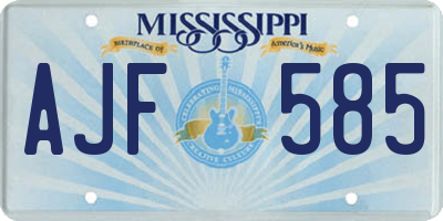 MS license plate AJF585