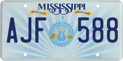 MS license plate AJF588