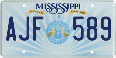 MS license plate AJF589