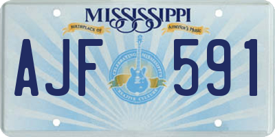 MS license plate AJF591
