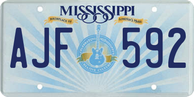MS license plate AJF592