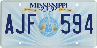MS license plate AJF594