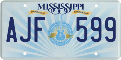 MS license plate AJF599