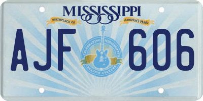 MS license plate AJF606