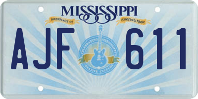 MS license plate AJF611