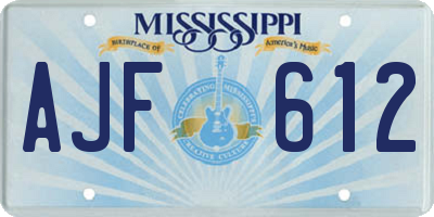 MS license plate AJF612