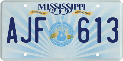 MS license plate AJF613