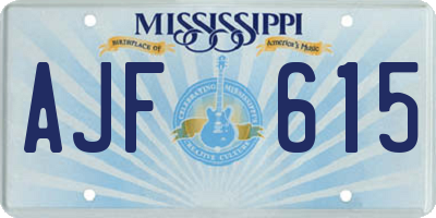 MS license plate AJF615