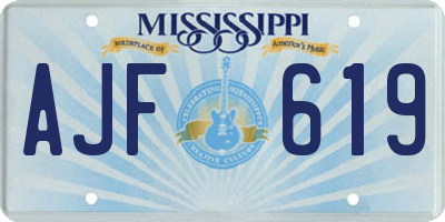 MS license plate AJF619