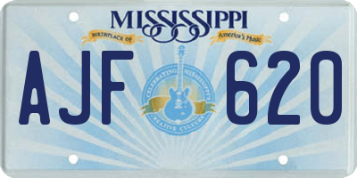MS license plate AJF620