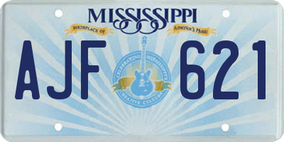 MS license plate AJF621