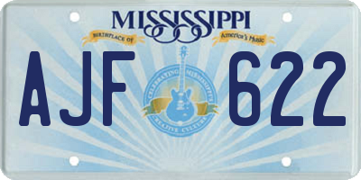 MS license plate AJF622