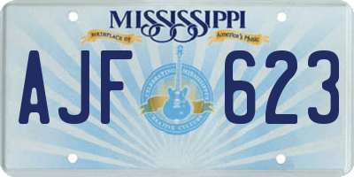 MS license plate AJF623