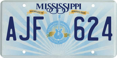 MS license plate AJF624