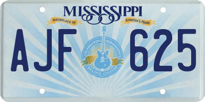 MS license plate AJF625