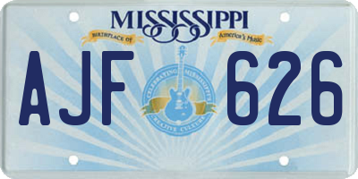 MS license plate AJF626