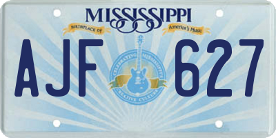 MS license plate AJF627