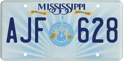 MS license plate AJF628