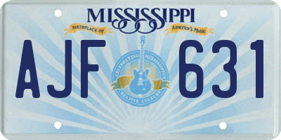 MS license plate AJF631