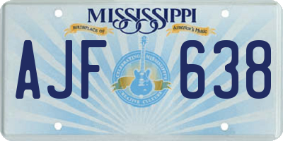MS license plate AJF638