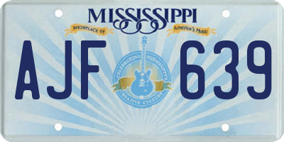 MS license plate AJF639